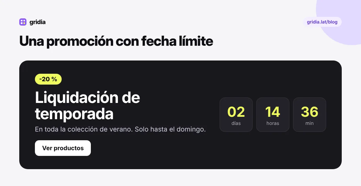 Ejemplo de banner de promoción con fecha límite