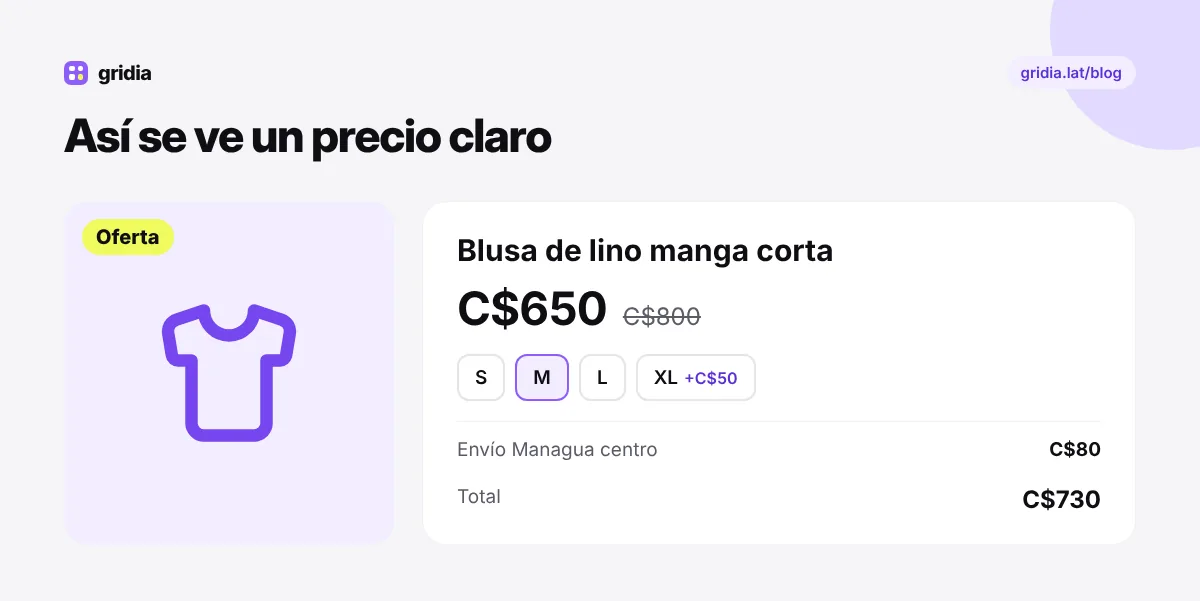 Tarjeta de producto con precio claro y precio anterior